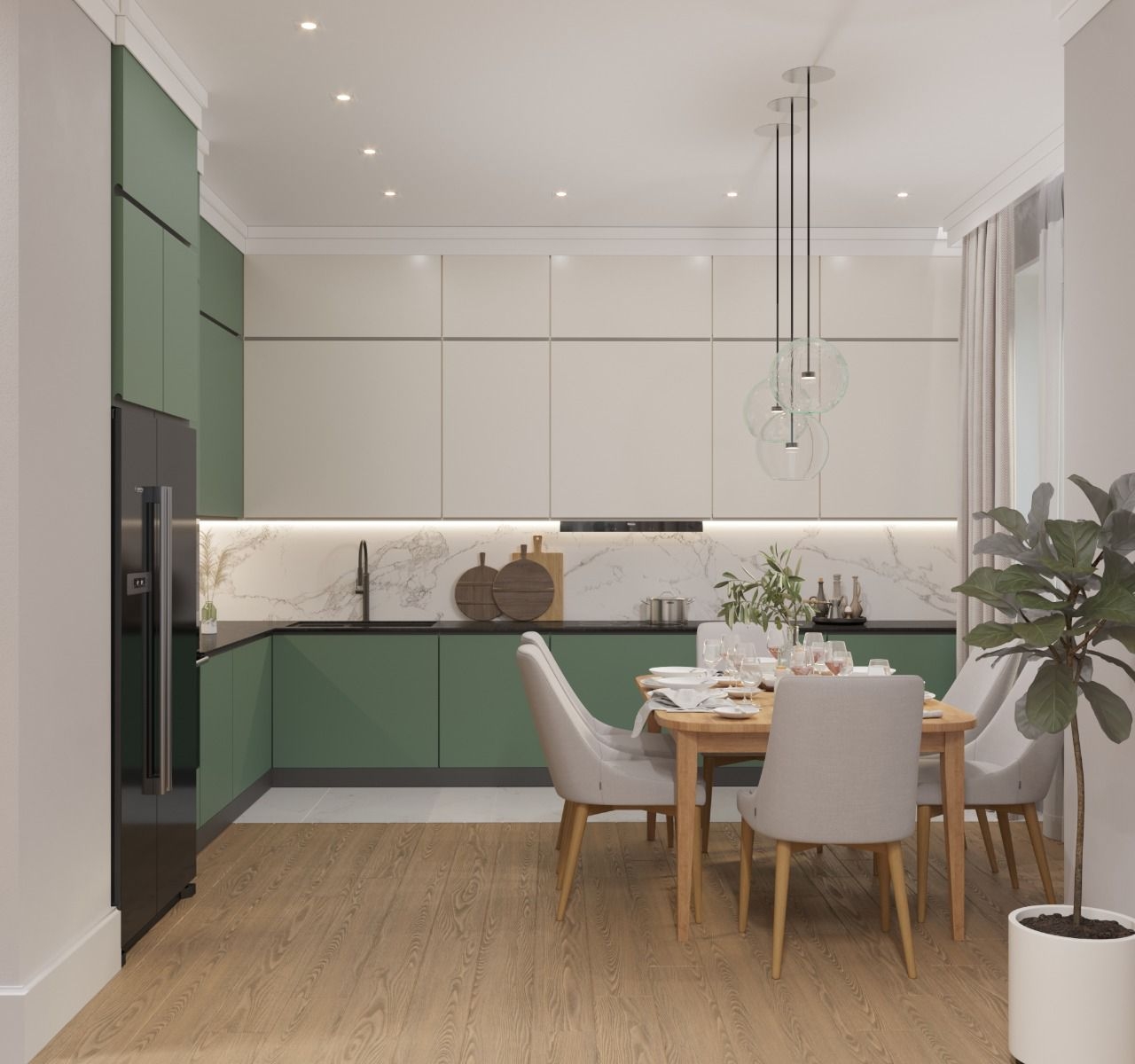 Шкафы без ручек на механизмах нажал-открыл