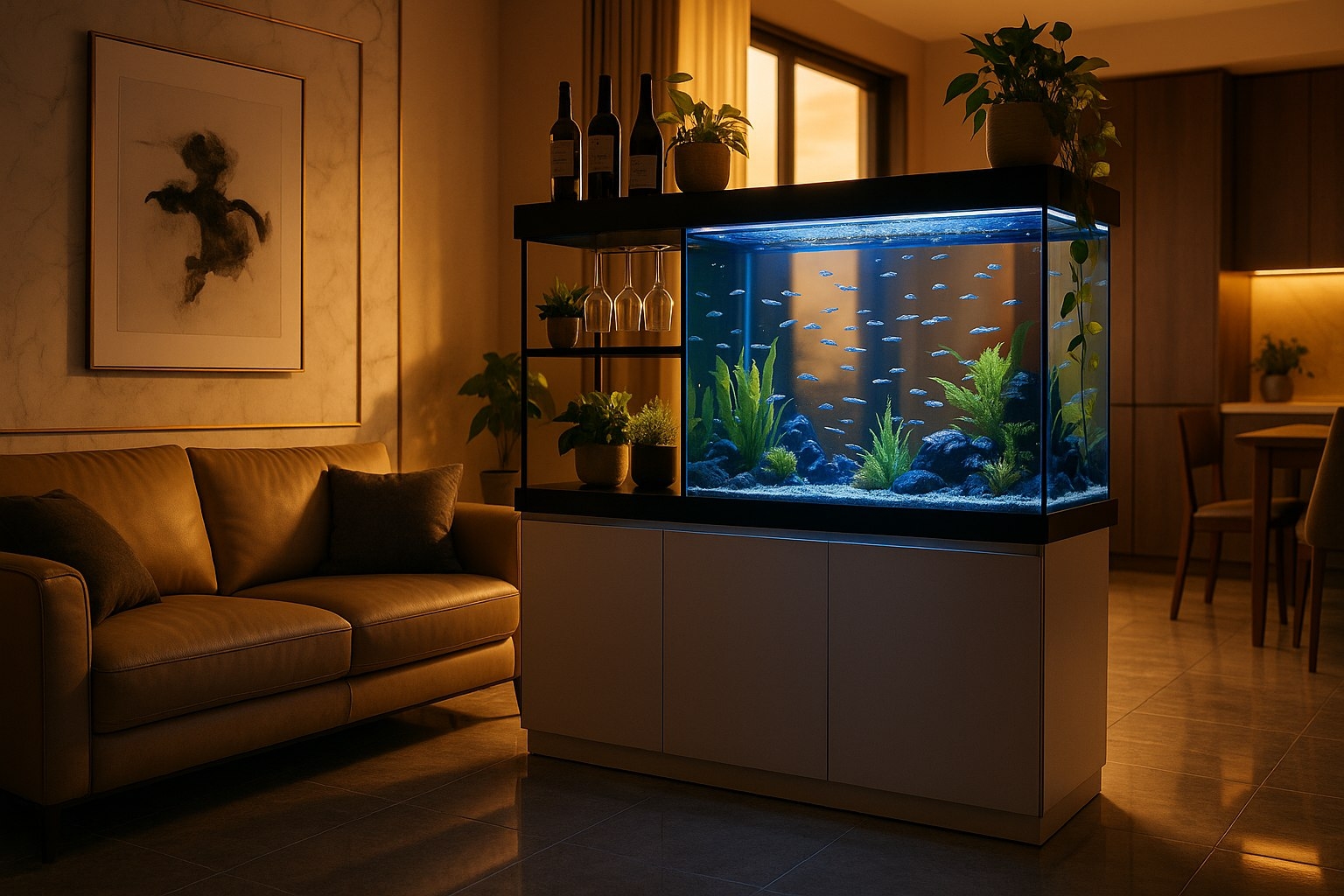 Стойка-аквариум или с подсветкой: световая граница