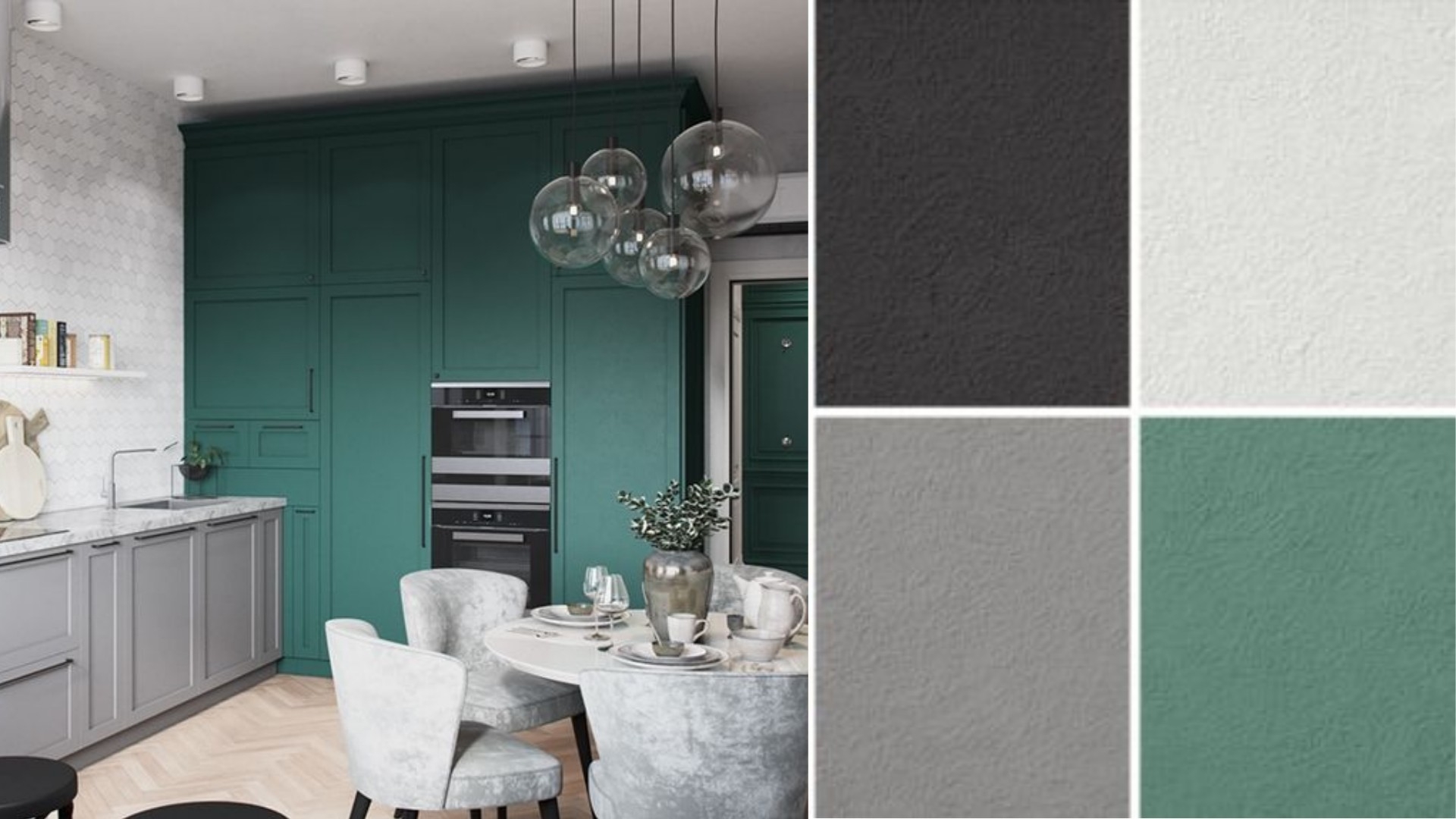 Серо-зеленая кухня