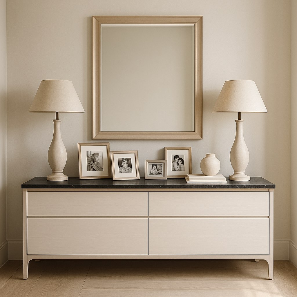 Элегантный фокус: Консоль или комод у стены