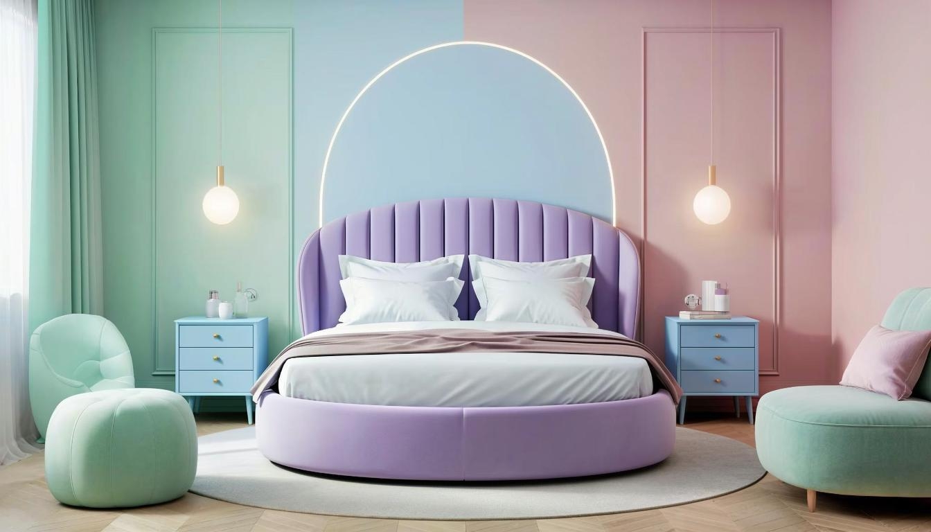 Пастельные тона в спальне