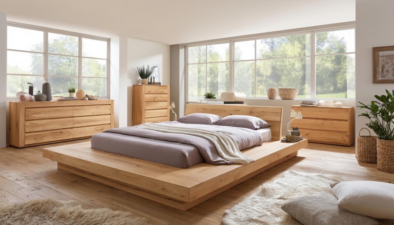 Низкие и приземистые модели в спальне