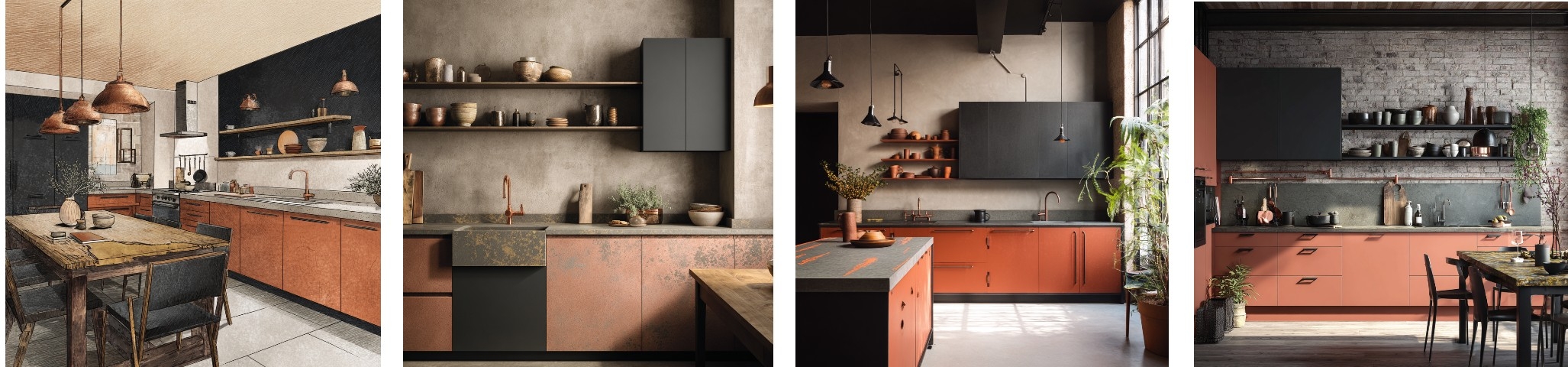 Кухни Антарес: Терракота + Чёрный графит: Земляная элегантность