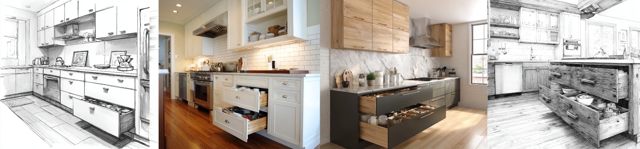 Выдвижные ящики вместо нижних шкафов