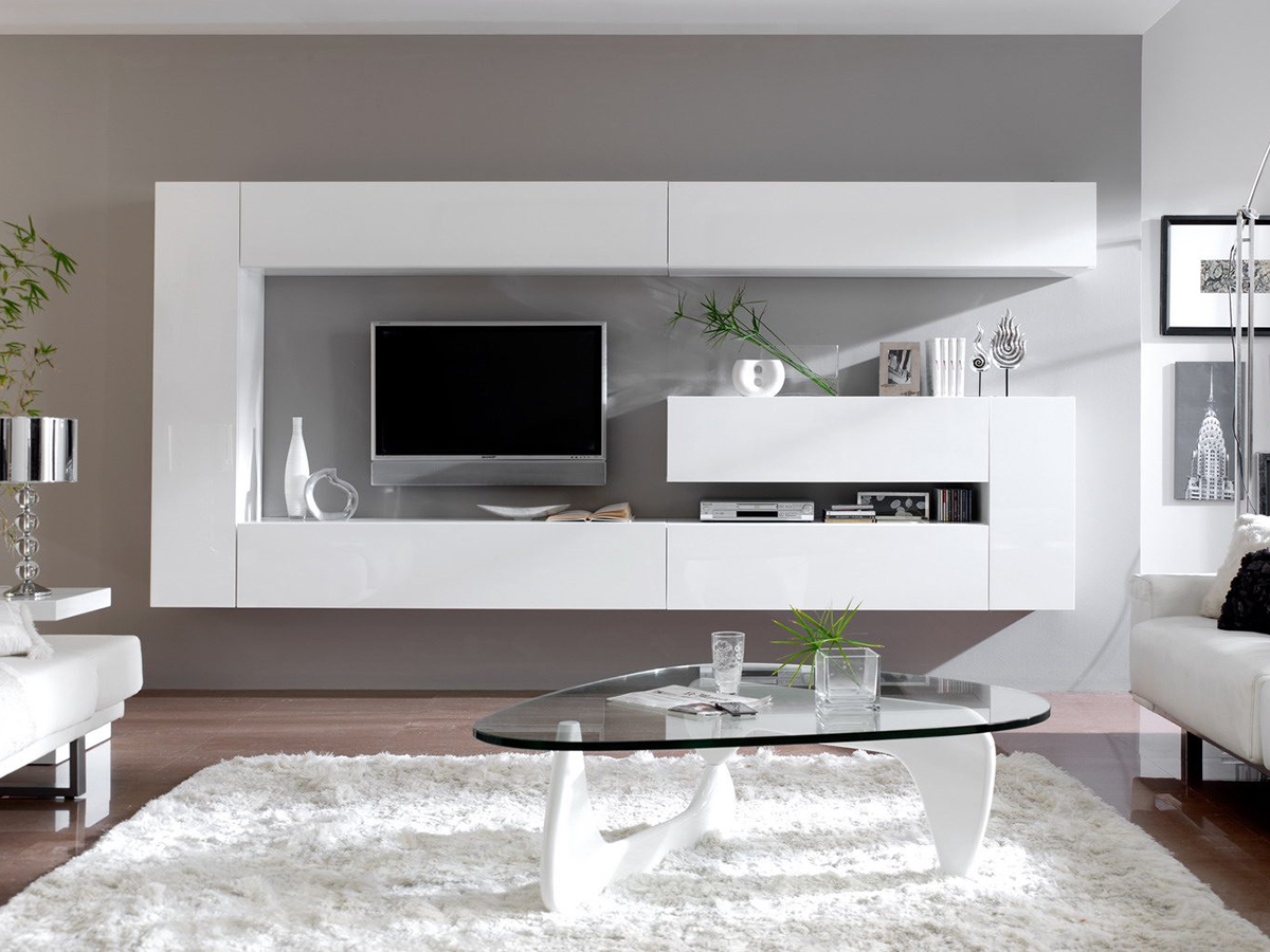 белая мебель модерн для гостиной