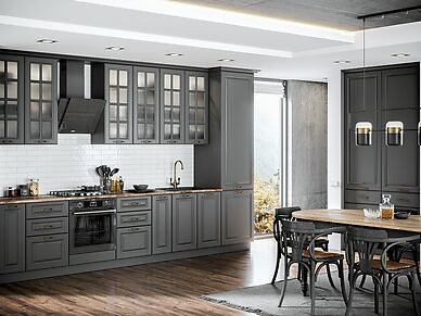 Кухня серого цвета Верона (SL) длина 3 м