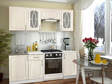 Кухня белого цвета Базис-Классика длина 2,1 м