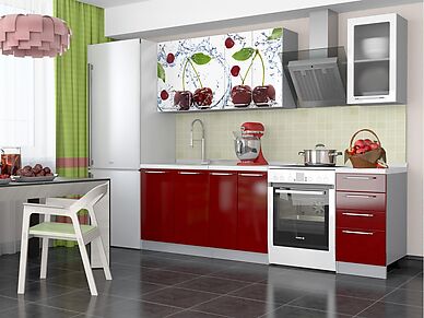 Кухня красного цвета София длина 1,8 м