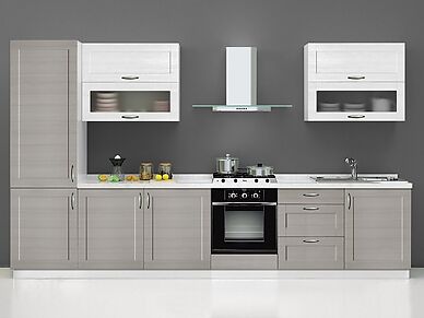 Серый кухонный гарнитур Базис Nicole-Wood длина 3,6 м