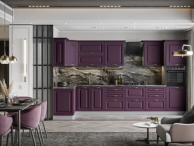 Фиолетовая кухня Рокко длина 3,8 м