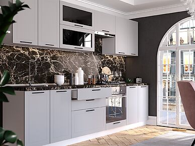 Кухонный гарнитур Глетчер длина 2,6 м в стиле минимализм
